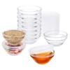 3" Glass Prep Bowls with Lids, 2.5oz Small Clear Ramekins