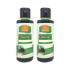 Khadi Pure Herbal Ayurvedic 21 Herbs Hair Oil - Pack of 2 (420ml)