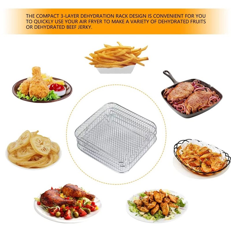 BTOSEP Air Fryer Rack Compatible Foodi 8L Stainless Steel Stackable