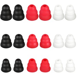 Earbud Tips Replacement Earbud Tips Earbud Replacement Tips Triple Flange Earbud Tips Conical Ear Tips for Earbuds Compatible with Sony Senso Powerbeats Jaybird Etc Most in Ear Headphones SML 9 Pairs