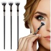 3 Stück schwarze Wimperntusche-Fächerpinsel, Premium-Wimpernpinsel, Wimpernstab-Pinsel, Make-up-Werkzeuge, faltbarer Winkel, gewellte