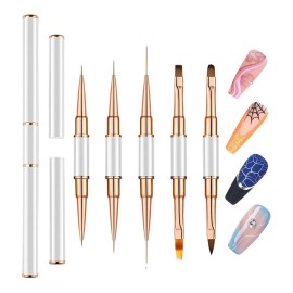 Set De 5 Pinceles Metálicos De Doble Cabezal Para Decoración