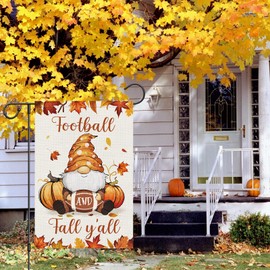 Louise Maelys Welcome Fall Gnome Garden Flag 12x18 Double Sided, Small Burlap Autumn Football and Fall Y'all Yard Flag Fall Harvest Thanksgiving Outside Outdoor House Yard Decoration (ONLY FLAG)