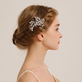 BERYUAN Bridal Teardrop Rhinestone Hair Pins Crystal Rhinestone Hair Accessories Rhinestone Bridal Hair Clips Pins Silver Gold Wedding Headpiece for Brides Bridesmaid (silver)