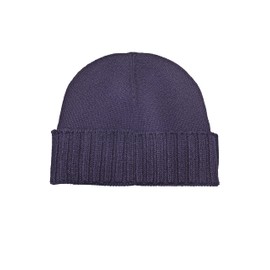 CLASSE77 Wool hat (70%) cashmere blend (30%) with ribbed lapels, unisex, 100% made in Italy, craftsmanship, Blueberry