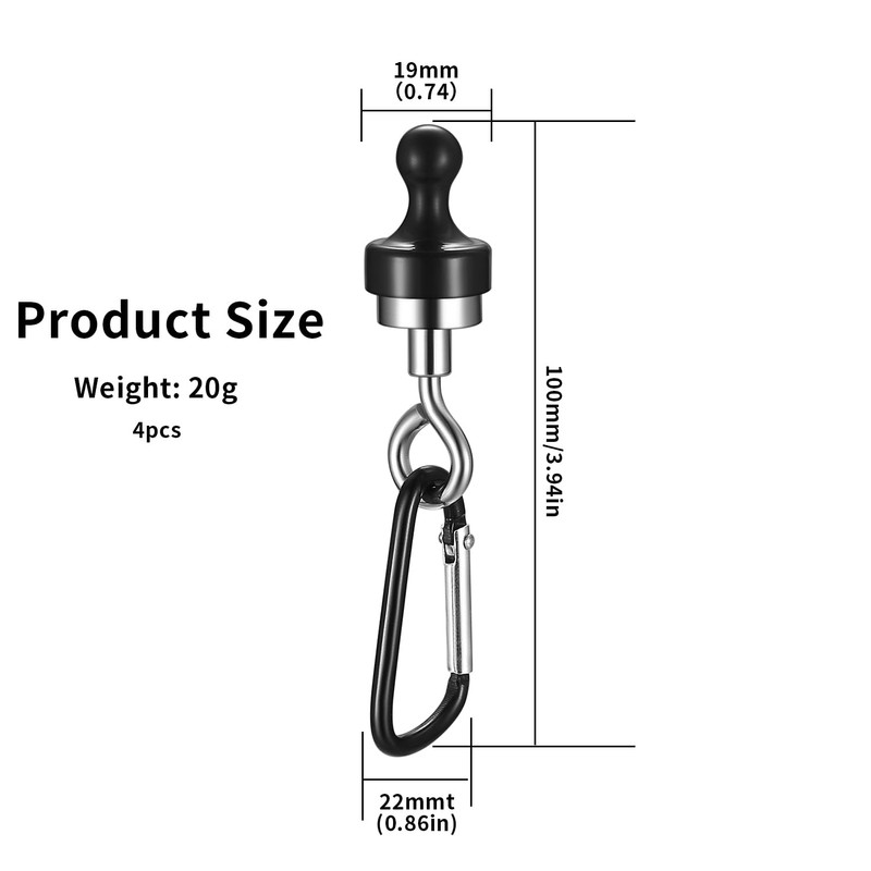 SHACHENH Pack of 4 Magnetic Hooks, Extra Strong, Magnetic Hooks,