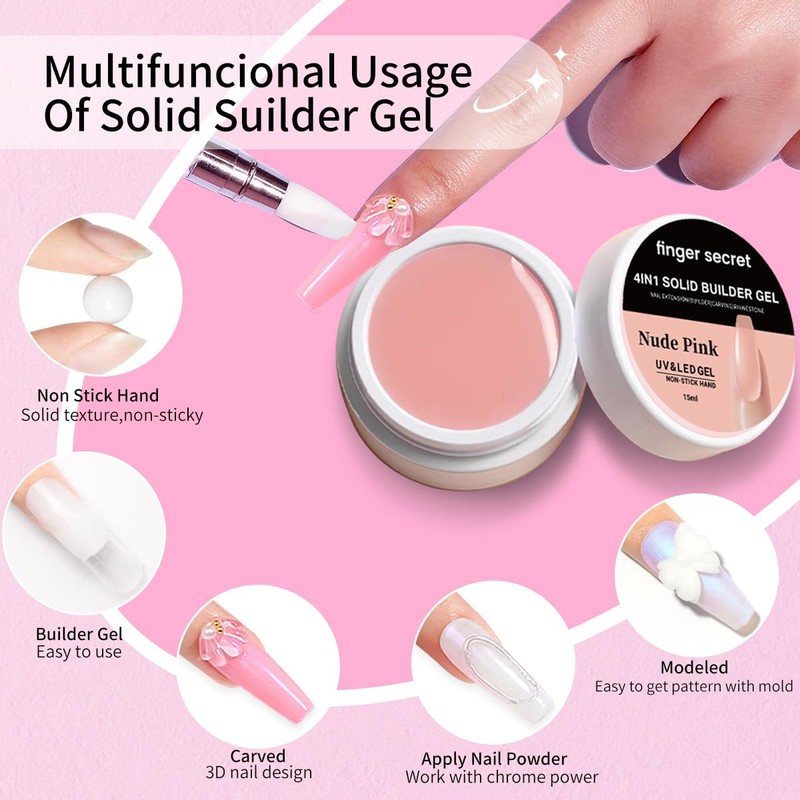 Solid Builder Gel for Nails 3D Nail Gel Sculpting Gel