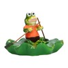 Simulation Resin Floating Lotus Leaf Frogs Ornament Fish Pond Fountain