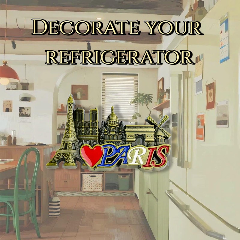 Tivleed Paris Souvenir Metal Fridge Magnet - 3D Iconic French