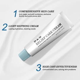 345 Relief Cream, 345 Relief Crema Anti-Azúcar y Anti-Oxidación, Reparadora de la Barrera Cutánea, Hidratante Facial Calmante, para Solucionar los Defectos de la Piel e Hidratar 50ml