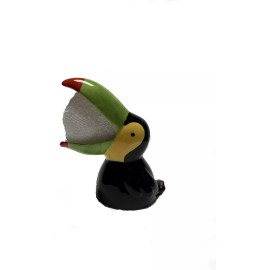 Merz67 LLC TOUCAN Scrubby Ceramic Holder w/ Scrubbie Sponge Kitchen Sink Scouring Pad Caddy