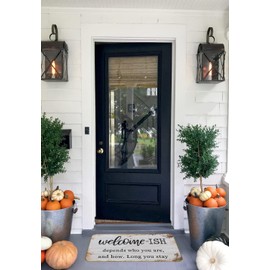 UINHMOP 17''×30'' Welcome-Ish Retro Welcome Decorative Doormat,Cute Farmhouse Rustic Home Floor Mats,Farmhouse Decor for Home Front Door Porch Garden Patio Yard Outdoor Indoor