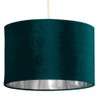 Teal Velvet & Silver Inner Modern Easy Fit Round Drum