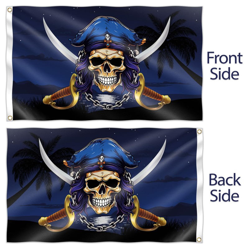 Pirate Flag – Jolly Roger Flag with Crossed Rapires -