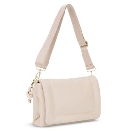 Expatrié Zoe Medium Women's Shoulder Bag - Stylish Handbag Made of Vegan Leather - Elegant Crossbody Bag for Everyday & Going Out - Flexible Bag Straps, beige