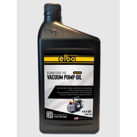 ELBACOOL, Food Grade, Vacuum Pump Oil, ISO VG 46, Synthetic, HYDROTREATED, Clear, Compatible Edwards, Welch, LEYBOLD, AGILENT. Automotive, Electrical and Mechanical Systems. 1 QT Made in USA