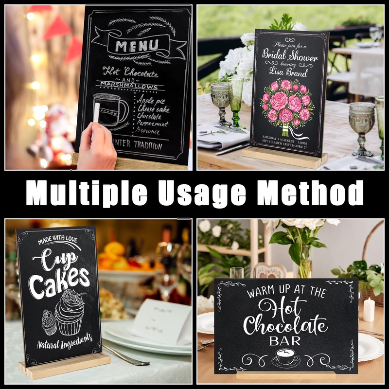 BOUBONI 1 Pack Chalkboard 8 x 12 inch Tabletop Chalkboard