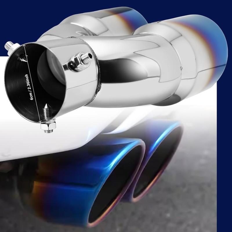 2PCS Dual Exhaust Tips, 2.5 Inch Inlet 3.5 Inch Outlet