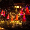Hanging Lighted Glowing Santa Hats with Bells Battery Powered Fairy