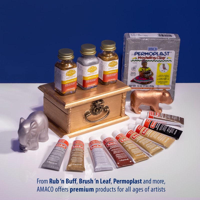 AMACO Rub n Buff Wax Metallic Finish - Rub n