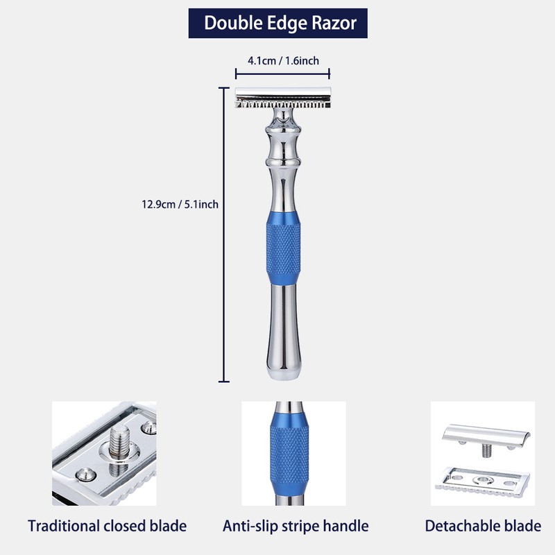 Man Shaving Razor Classic Double Edge Razor and Base Safety