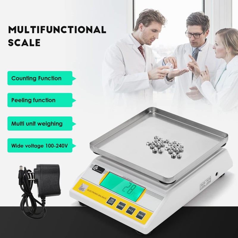 CGOLDENWALL 10kg x 0.1g Digital Precision Electronic Balance Laboratory Lab