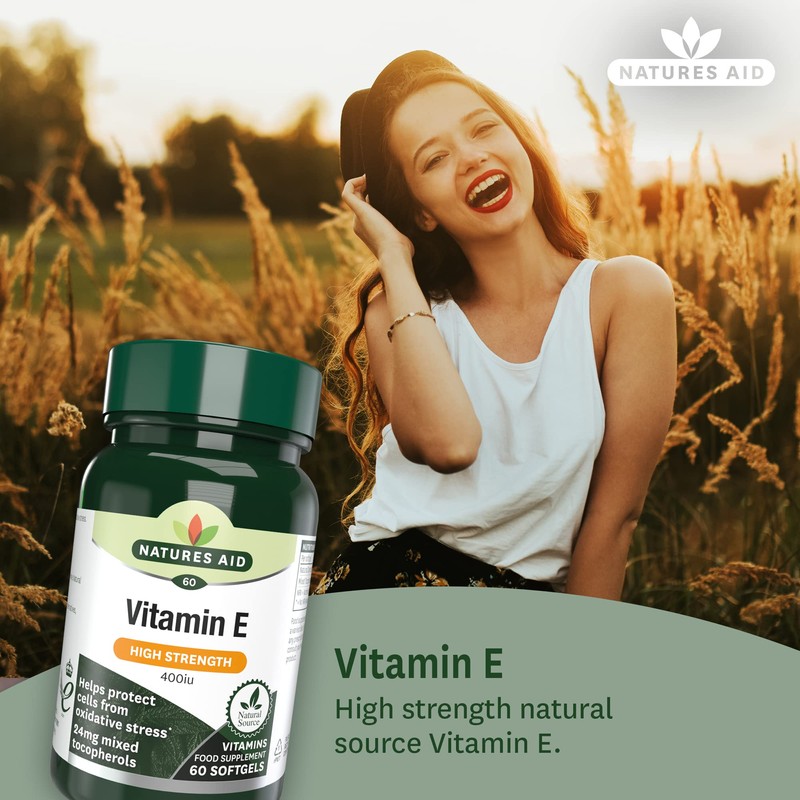 Natures Aid Vitamin E 400iu – Supports Skin, Heart &