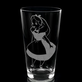 ALICE Engraved Pint Glasses | Inspired by Alice in Wonderland | Great Through The Looking Glass Gift Idea!