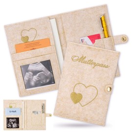 Aohcae Maternity Log Protective Cover Made of Felt, German Maternity Log Cover, Maternity Log Cover for Storing Documents, Ultrasonic Photos & Cards, Gift Idea U Book Cover for Pregnant Women and Future