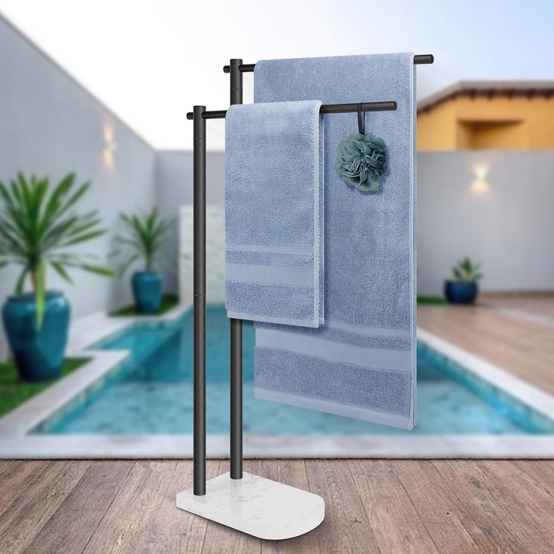 Livabber Standing Towel Rack, 304 Stainless Steel 2-Tier Towel Holder