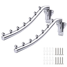 Pack of 2 Wall Clothes Rack, Foldable Stainless Steel, Foldable Clothes Hooks, Wall Hangers, Clothes Rail, Wall Coat Hooks for Laundry Room, Bathroom, Balcony