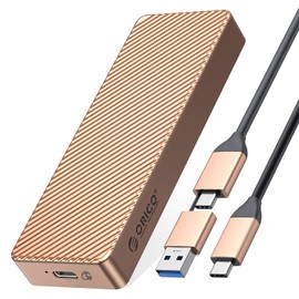 ORICO M.2 NVMe SSD Enclosure to 20Gbps USB3.2 Gen2x2 USB-C PCIe Adapter for NVMe M-Key/M+B Key SSD 2230/2242/2260/2280, Aluminum M2 External SSD Case(Cooling Vest, UASP, Trim) SSD Max 4TB-M213-Golden
