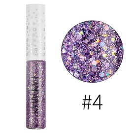 Handaiyan Iridescence Glitter Eyeliner, Liquid Glitter Eyeliner – Longwear Sparkle Liner & Eyeshadow Topper - Quick-Drying, Water-Based Formula – Buildable Shimmer Shades - Color: 04