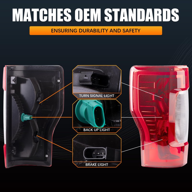 MRELC Left Driver Side Tail Light Compatible With 2017-2019 Ford