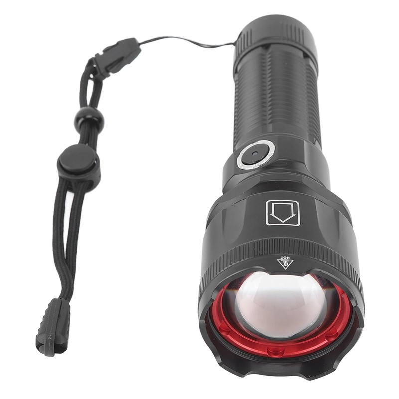 30W Zoomable Flashlights LED Metal Switch Super Bright Flashlight for