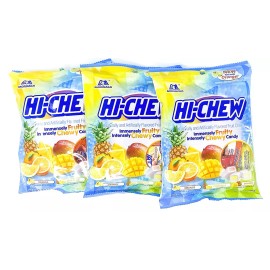 Morinaga Hi Chew Tropical Mix Bag Chewy Candy Orange, Pineapple, Mango - 3 Packs