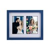 8x10 Collage Picture Frame,Pine Wood,Double 4x6 Photos with Mat.