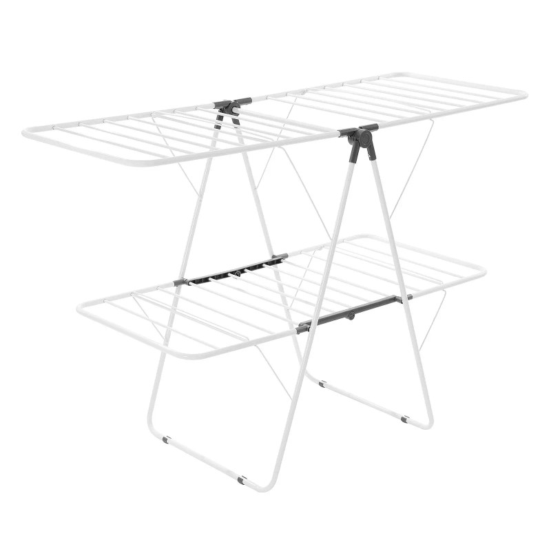 Clothes Drying Rack 2-Tier Foldable Metal Height Adjustable Laundry Dryer
