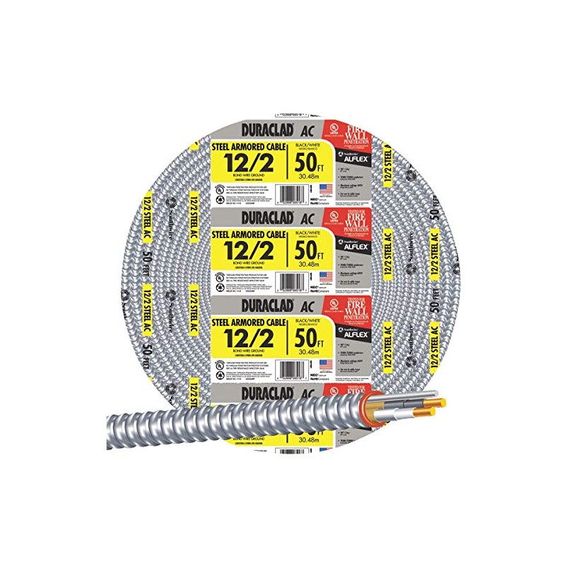 Southwire Cable Armored Steel 12/2 50FT 55274922