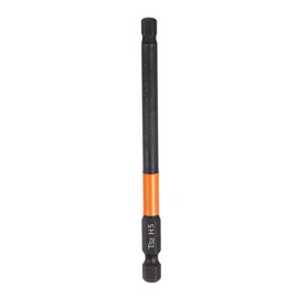 sourcing map 1pcs H5 Hex Head Drill Bit Wrench 5mm Metric Flat Tip 1/4" Hex Shank 100mm (4") Long Magnetic Black Phosphate Hexagonal Screw Driver Socket Industrial Screwdriver Power Bits