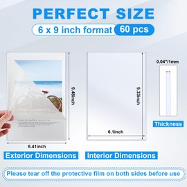 Lincia 6 x 9 Inch Hard Plastic Card Sleeves Jumbo Photocard Holder PVC Clear Card Protectors for Game Trading Sports Cards Collecting Storing Display Supplies(60 Pcs)
