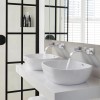 Wall-Mounted Bathroom Sink Faucet Brushed Nickel Waterfall Bathroom Faucet Solid