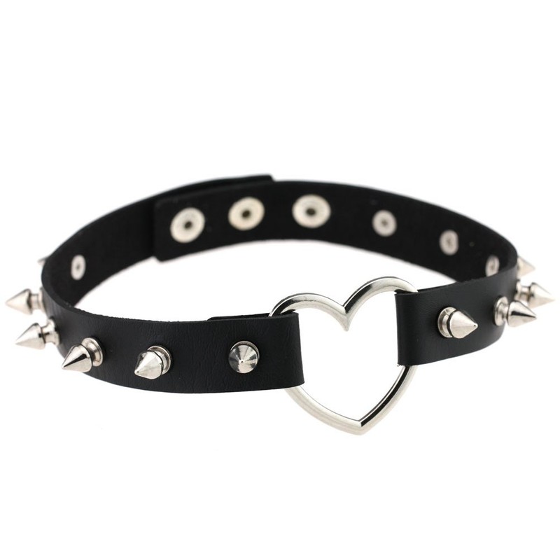 FM FM42 Green Simulated Leather PU Silver-tone Heart Ring Rivet