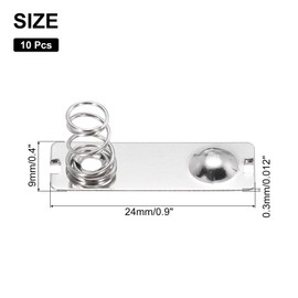 MECCANIXITY 10 Pcs Battery Spring Metal Contact Plate 24mm x 9mm Negative Positive Bipolar Conversion Nickeling Plate for Battery Holder and Electronic Toys
