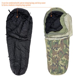 MT Military Intermediate Sleeping Bag, Part of 4 Piece Army Modular Sleep System for All Season Black