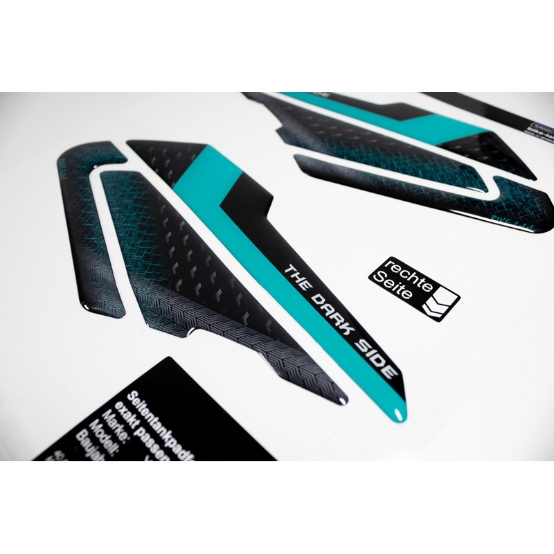 Tankpad Knee Pad 3D Compatible with Yamaha MT-125 Midnight Cyan