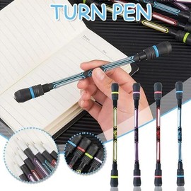 Sndperiexam 4 Pieces Spin Cool Pens, Rolling Finger Spin Game Pens with Weighted Ball Anti-Slip Stationery Set with Refills Black Ink for Students Entertainment Pressure Relief Pens