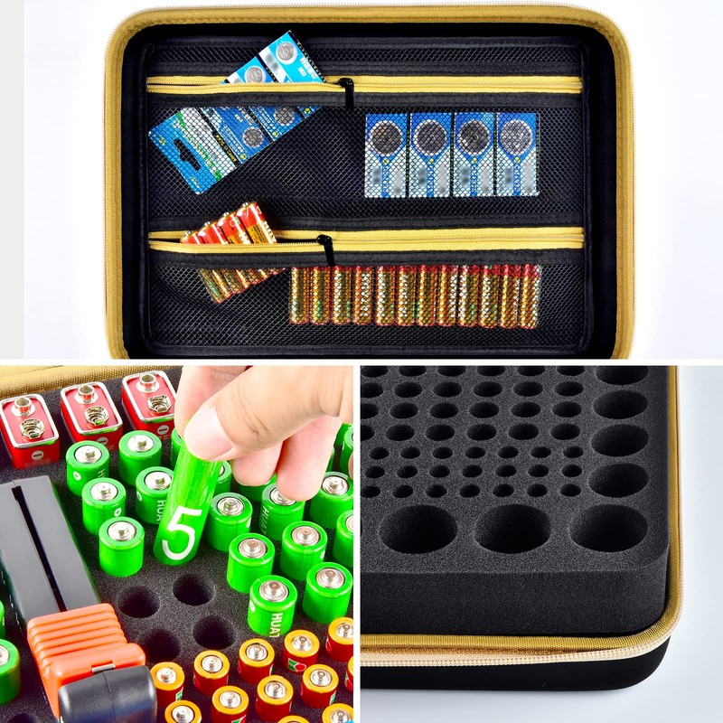Boobowl Battery Organizer Case, Batteries Holder Box Container Carrying Hard