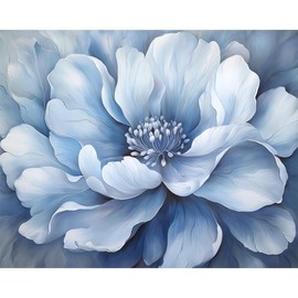 Natuyalo Paint by Numbers for Adults - DIY Adult Paint by Number Kits Painting on Canvas Blue Flower Painting by Numbers for Beginners, Art Craft Kits for Adults (16x20 Inch)