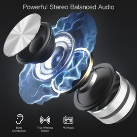 Bone Conduction Speaker, Turn Any Surface into a Speaker Equipped with Suction Cup, Portable Mini Bluetooth Wireless Speaker Stereo Sound Creative Speaker Music Player(1 Pack) (Silver)